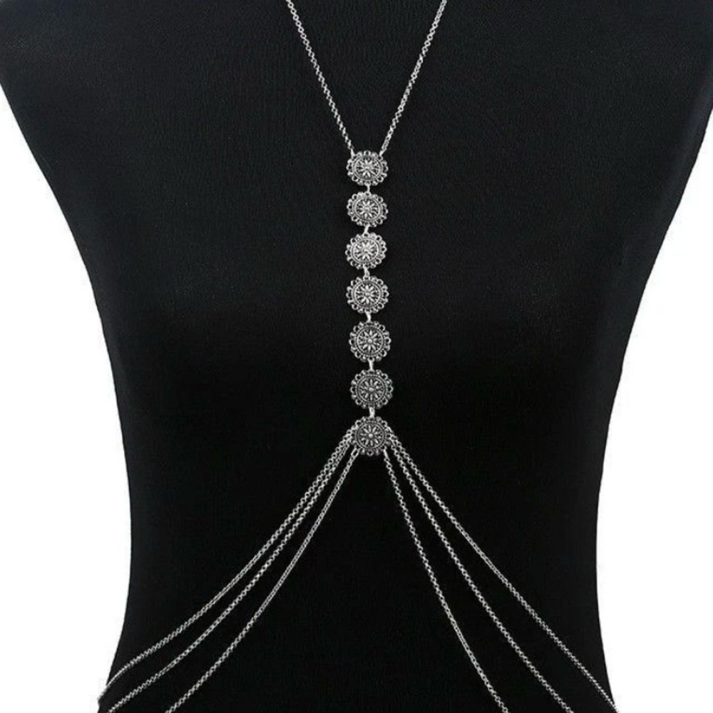 Silver Harness Body Chain Jewelry - Picture 4 of 8
